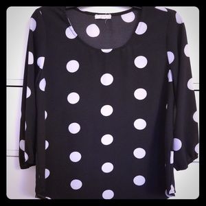 Le Lis Polka Dot Blouse